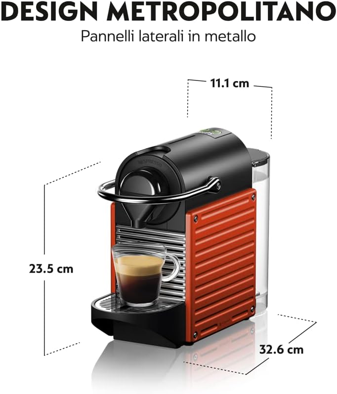 Krups Macchina per caffè espresso Nespresso Pixie XN3045K, ricette programmabili, 1260 W, rossa, 0,7 litri, Rosso Krups Macchina per caffè espresso Nespresso Pixie XN3045K, ricette programmabili, 1260 W, rossa, 0,7 litri, Rosso