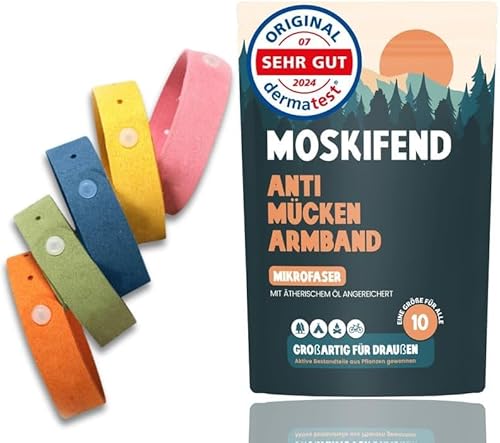 Mückenschutz Armband - Moskito Insektenschutz (Urlaub must haves - camping gadgets,reise gadgets) für Kinder und Erwachsene gegen moskito - (10x Armband)
