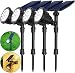 JSOT Solar Spot Lights, Outdoor 18 LED Landscape Lamps Super Bright Spotlight Waterproof Flood Lamp with Motion Sensor for Deck Yard Garden Garage Driveway (White - 4 Pack)