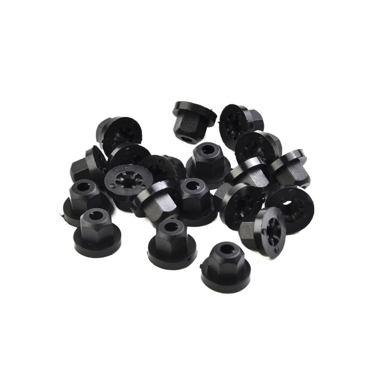 KXFVYNE 20Pcs Plastic Nut with Ring Fastener Arch Bumper Panel Retainer Clip Rivet Compatible Auto Replace Fasteners