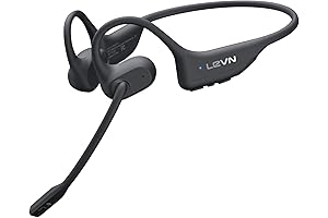 LEVN Open Ear Sport Headphones with Mic and AI Noise Cancellation Bluetooth 5.3