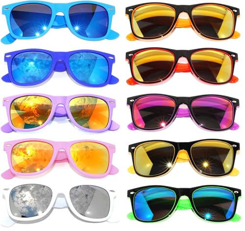 Image of OWL Retro Vintage Sunglasses Colorful Mirror Lens Matte Frame 3,5,6,10,12,14 Pairs