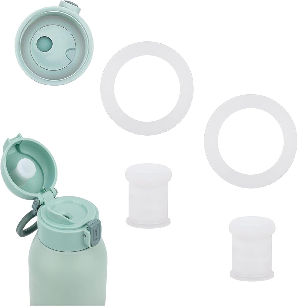 4pcs Baby Bottle Warmer Accessories Set Compatible with Momcozy | Silicone Stopper Gasket and Seal Rings Replacements, BPA-Free, 17oz/500ml Portable Baby Portable Bottle Milk Warmer Parts