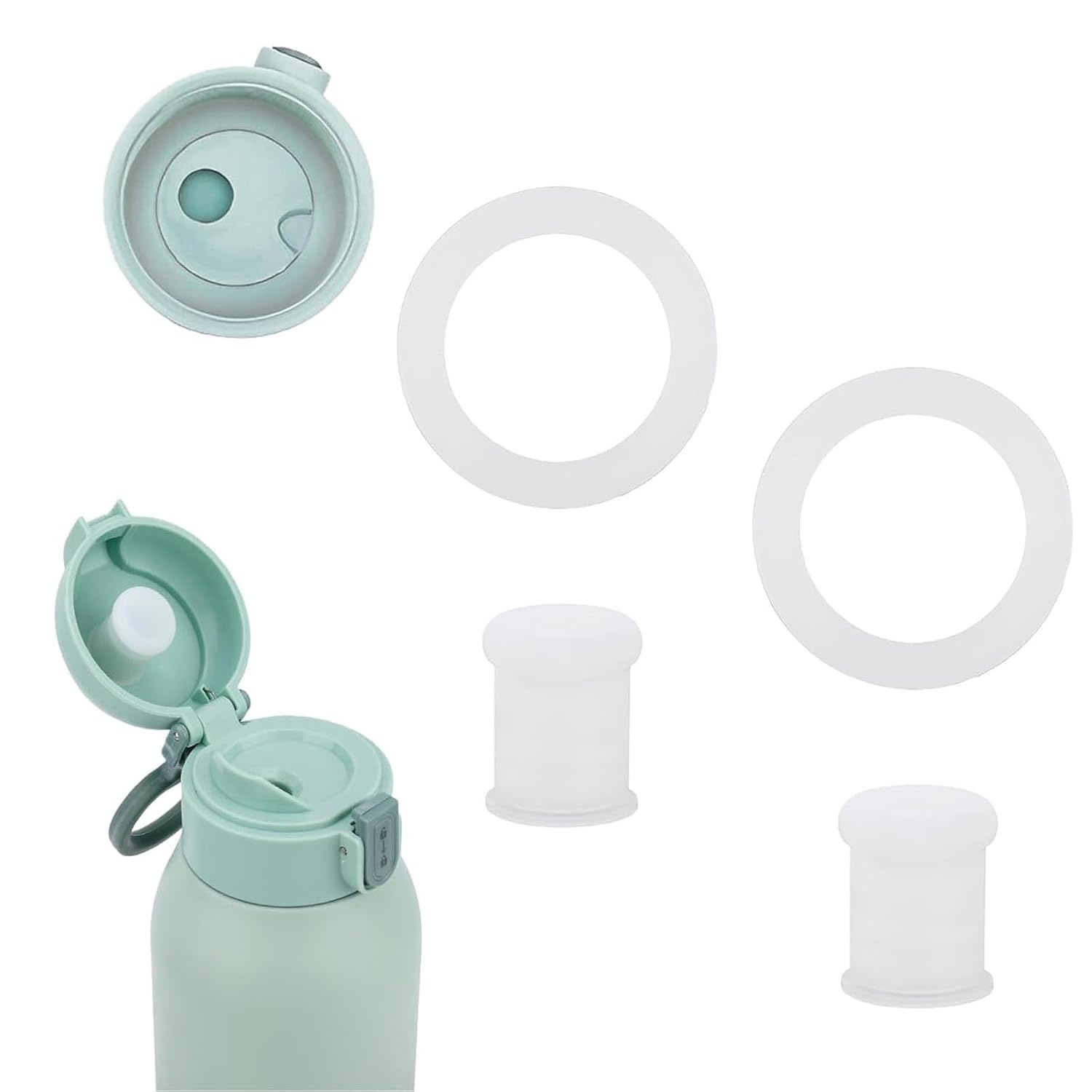 6pcs Baby Bottle Warmer Accessories Set Compatible with Momcozy, BPA-Free Silicone Stopper Gasket and Seal Rings Replacements for 17oz/500ml Portable Baby Portable Bottle Milk Warmer Parts