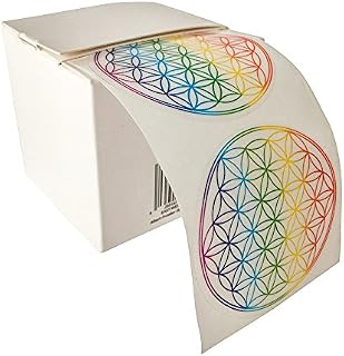 Flower of Life, Sticker, Rainbow Colours (Pack of 50)