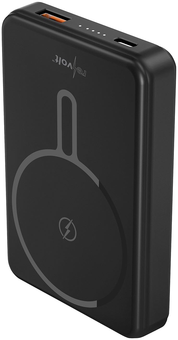 revolt powerbank magnetico: Set da 2 Powerbank Wireless, nero, 10.000 mAh, 22,5 W PD (magsafe per iphone, compatibile Qi, cassaforte)