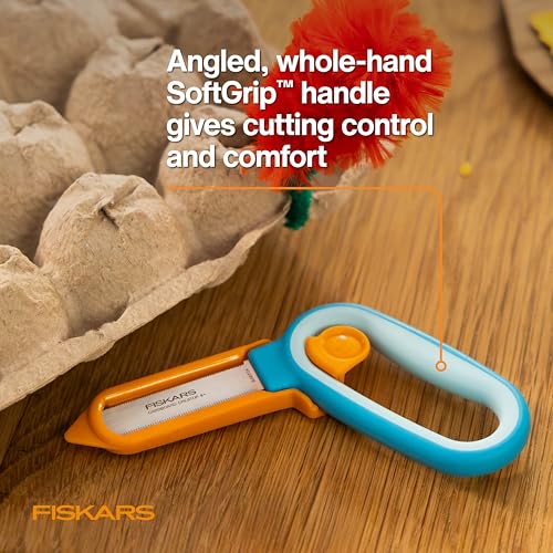 Image of Fiskars Kids Cardboard Creator - Safer Cardboard Cutting Tool with Ergonomic SoftGrip Handle, For Craft and School Supplies, 5 inches