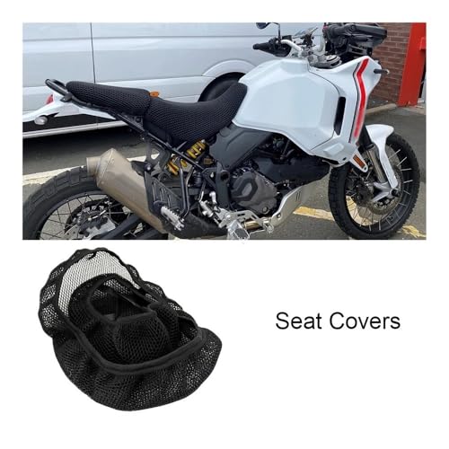 Housse Selle Moto Nid d'abeille pour Desert X 2022-2023 Couvre Siège de Protection Noir