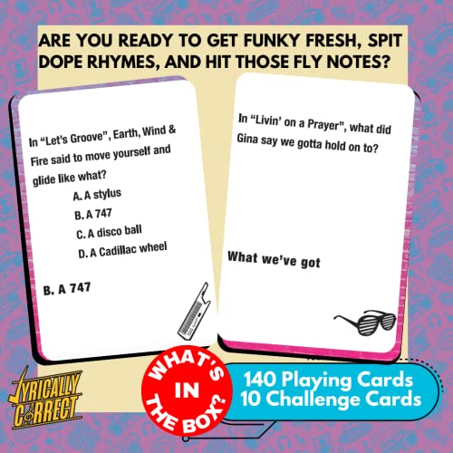 Lyrically Correct 80'S Mixtape Hip Hop, R & B, Funk And Pop Music Trivia Card Game |Multi-Generational Family Gatherings, Adult Game Night And Fun Trivia #TOP4