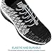 AMLY 4 Pairs of Elastic No Tie Shoelaces, Upgraded Lock, Reflective Shoe Laces for Kids and Adults (Black-Gray-Yellow-Pink)