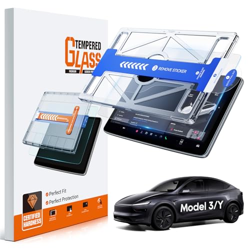 Image of LFOTPP Matte Screen Protector (15.4 Inch) for 2024-2026 Tesla Model 3 Highland & 2025-2026 Model Y Juniper, Anti-Glare Glass, Fit Standard 15.4 inch, Not fit Refreshed 16 inch Screen