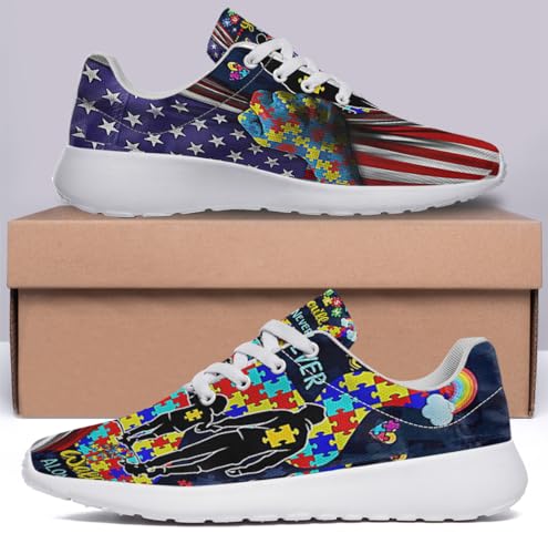 Sonzj-II Autism Awareness Shoes Men Women Running Walking Shoes Lightweight Breathable Fashion Sneakers3