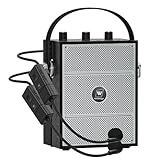 SANMIC Amplificador de voz de 50 W con 2 micrófonos de auriculares, al aire libre