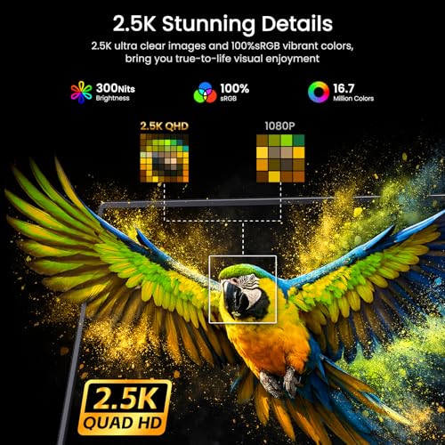 Image of VILVA Portable-Monitor-for-Laptop 17.3'' 2.5K QHD 165Hz Gaming Display, Ultra-Slim Metal Body, Built-in Stand, USB-C HDMI External Monitor for Laptop, PC, PS5, Xbox, Switch