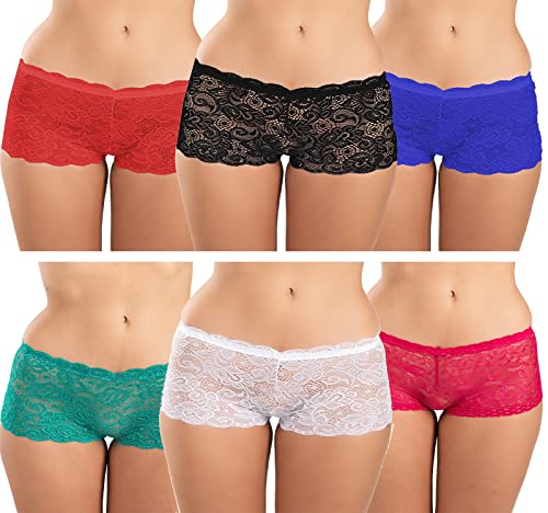 Image of FIMS - Fashion is my style Cotton Lycra Net Boy Short Panty for Womens, Mid Rise, Satin, Hipster Panties, Daily Use, Back and Front Coverage, Brief, See Main Image to Check How Many Panty You Will Get