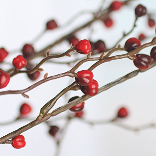 Factory Direct Craft 36 Inch Artificial Red and Burgundy Berry Twig Embellishing Spray for Holiday and Home Decor