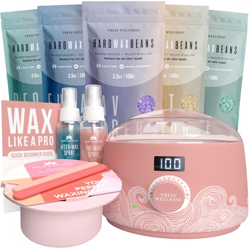 Tress Wellness Dusty Pink Wax Warmer Kit with Pink Wax Melting Bowl