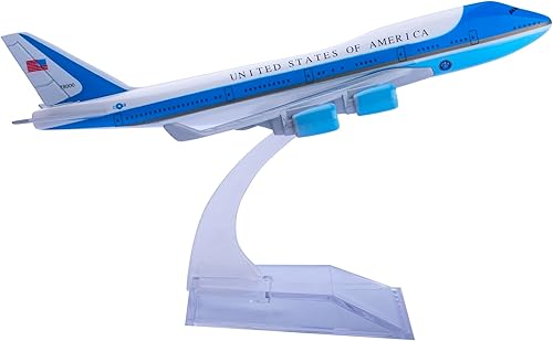 Miniatura 1 de Bswath Modelo Avión 1400 American Air Force One Boeing 747 Modelo Avión de metal Aviones de aleación fundida a presión para regalo y colección