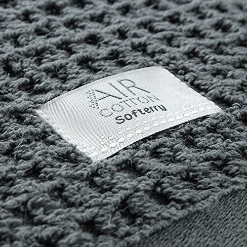 Softerry Waffle Bath Towel Set - 100% Soft Cotton - Plush And Extra Absorbent - Luxury Hotel & Spa Quality - Fade Resistant - Eco-Friendly (Space Gray, Set Of 8) #TOP3