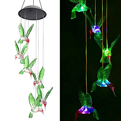 Sinos de Vento, Sinos de Vento Solar luz de Beija-Flor, Luz Decorativa para Jardim/Pátio Decoração P
