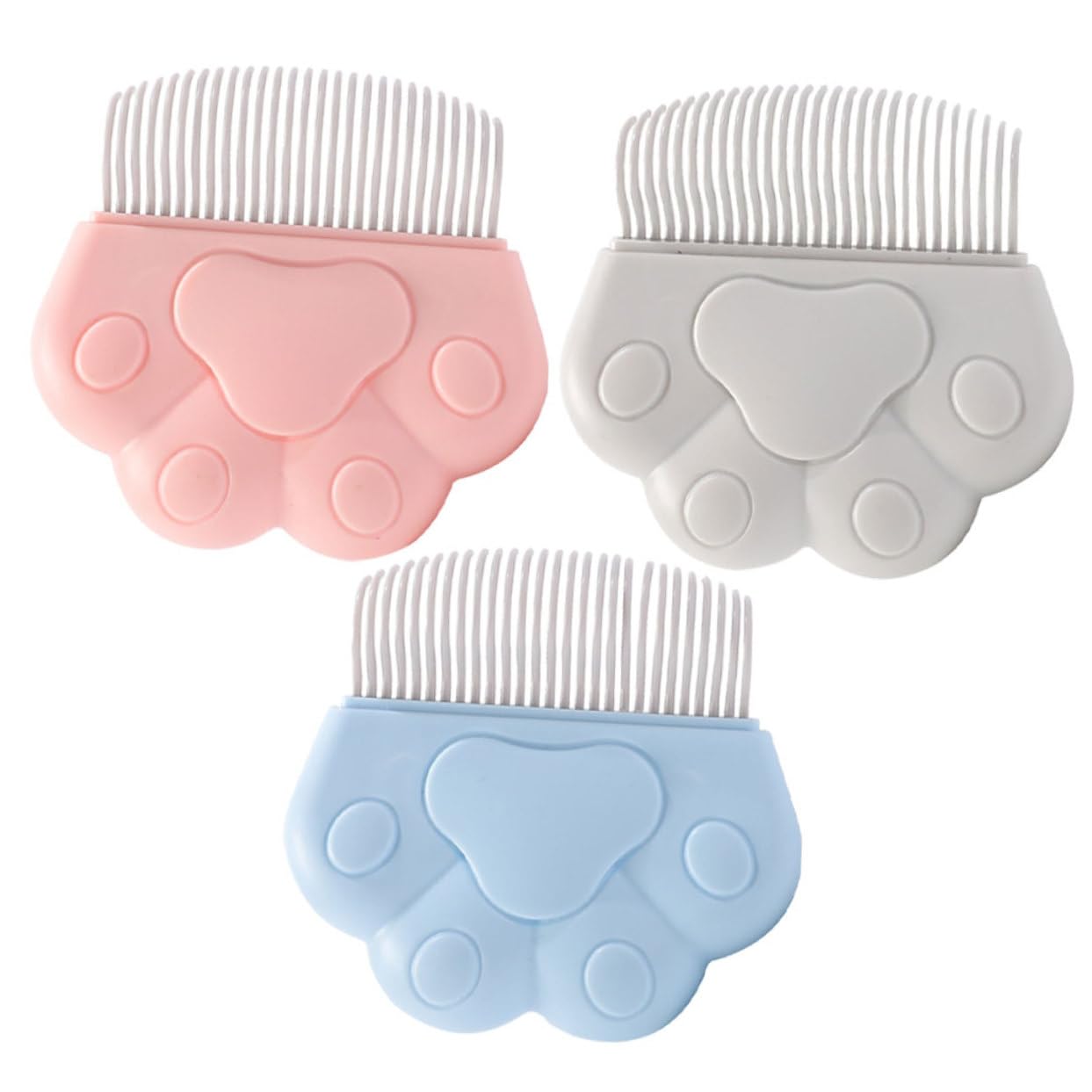 Parliky 3Pcs Pet Grooming Comb Durable Massage Brushes for Cats Dogs Daily Use Hair Removal Tools Comfortable Design and Colors