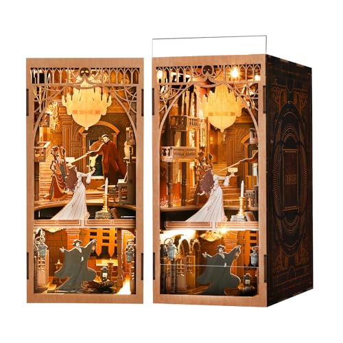 CCCDF Book Nook Kit, DIY Miniature Dollhouse Booknook Kit, 3D Wooden Puzzle Bookend Bookshelf Insert...