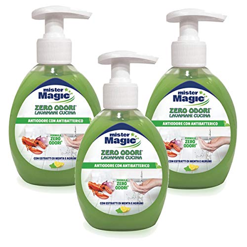 Mister Magic Lava manos de cocina antiolores con antibacteriano Multipack 3 piezas jabón líquido perfumado