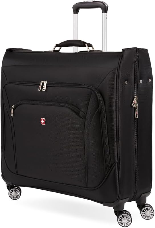 7895 Bolsa de ropa premium con ruedas giratorias, exclusiva de Amazon, función colgante adicional, equipaje de 24 pulgadas - Negro
