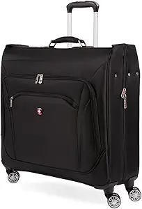 SwissGear 7895 Premium Garment Bag with Spinner Wheels, Amazon Exclusive, Bonus Hanging Feature, 24-Inch Luggage - Black
