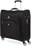 SwissGear 7895 Premium Garment Bag with Spinner Wheels, Amazon Exclusive, Bonus Hanging Feature, 24-Inch Luggage - Black
