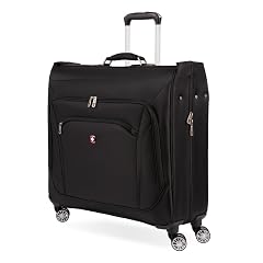 SwissGear 7895 Premium Garment Bag with Spinner Wheels Amazon Exclusive Bonus Hanging Feature 24-Inch Luggage - Black