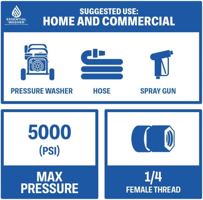 Miniatura 6 de Essential Washer Conexión rápida NPT hembra de 14 pulgadas de acero inoxidable  Accesorios de conexión rápida para lavadora a presión  5000 PSI