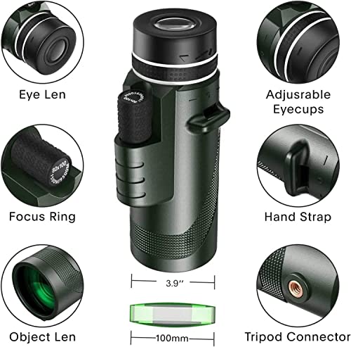 80X100 Monocular-Telescope Monoculars For Adults High Powered With Smartphone Adapter Telescope Hunting Wildlife Bird Watching Travel Camping Hiking #TOP1