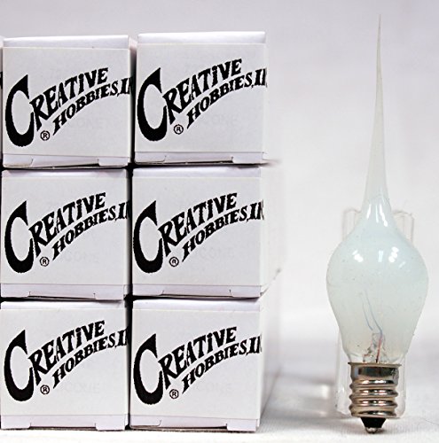 Creative Hobbies® 6 Watt, S6 Shape, Silicone Dipped, Country Style, Electric Candle Lamp Chandelier Light Bulbs, Individually Boxed, Wholesale Pack Of 6 Bulbs #TOP1