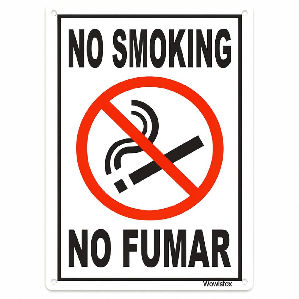 Spanish Bilingual No Smoking Notice Sign, 8 x 12 Inch Aluminum