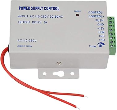 Access Control System Kit 125KHz RFID Keypad + DC12V 3A Power Supply Controller + Door Exit Button + 10pcs Keyfobs Card for Home Alarm Wooden/Metal/Glass Door