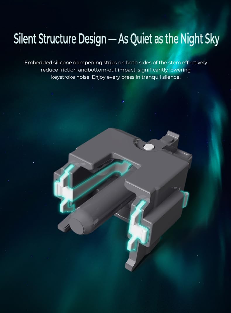 KPREPUBLIC Cherry MX - Interruttore Aurora per luce del nord, 45 g, interruttore lineare per tastiera meccanica, lubrificato in fabbrica, 50 m, 3,7 mm (Cherry MX Northern Light Switch x90)
