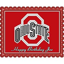 Ohio State Buckeyes - Edible Cake Topper - 7.5" x 10" 1/4 sheet rectangular