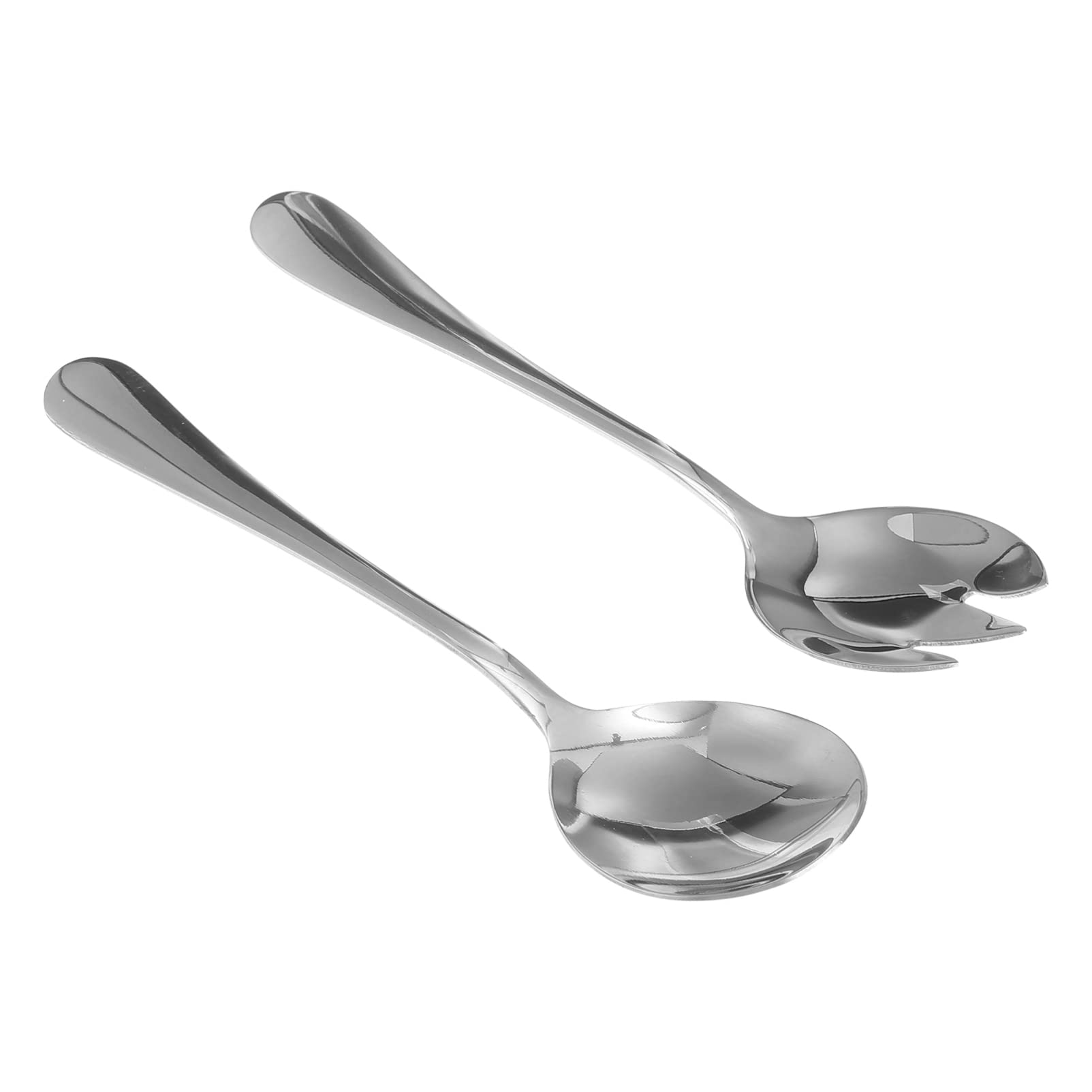 Hemoton Salad Server Set, Stainless Steel Salad Serving Set, Salad Servers, Salad Spoon, Salad Fork, Pack of 2 (Silver)