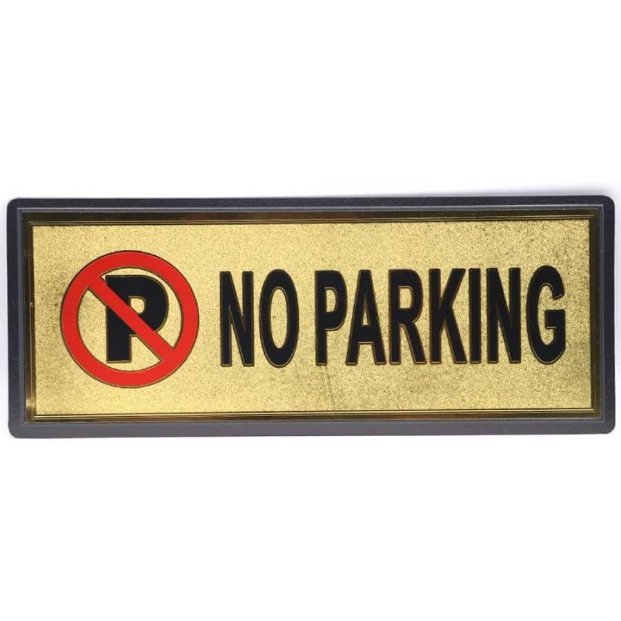 Portal AE No Parking Sign Board For Wall, With Doubel Side Tap Gold (1 Piece)