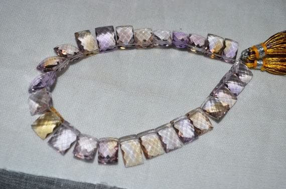 Ametrine Baguette Fil de Gemmes pour Créer vos Propres Bijoux Bohèmes Chics et Colliers d'Été