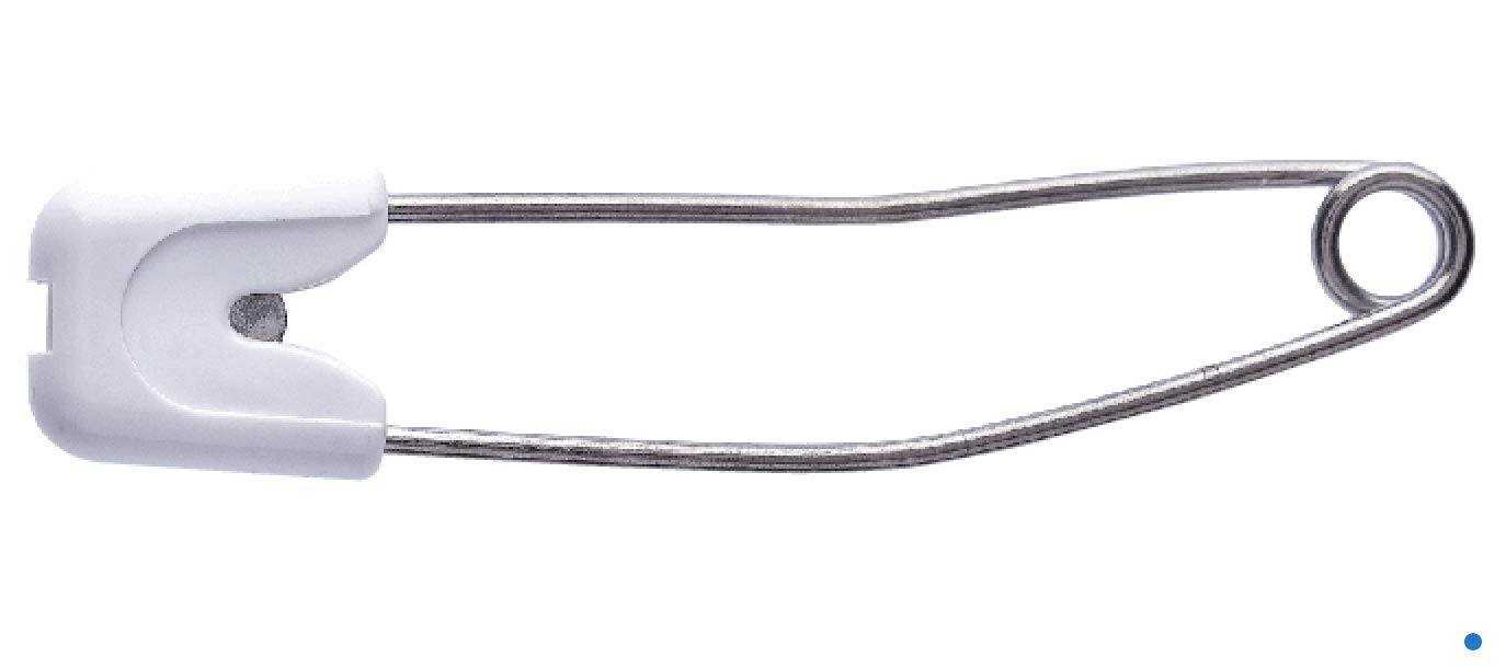 Nappy Pins with Push-in Plastic Safety Lock Heads White - Bulk Box of 144 Pins