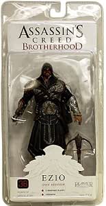ASSASSIN S CREED BROTHERHOOD 7 EZIO IN UNHOODED EBONY COSTUME FROM NECA