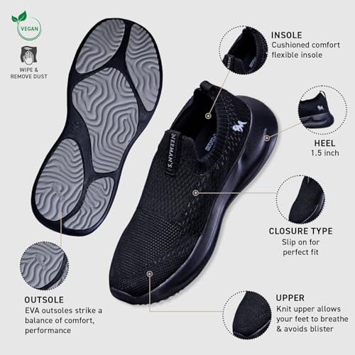 Image of Neeman's Knit Trainers for Men | Breathable & Stretchy Gym Shoes with Cushioned Sole | Supportive, Lightweight & Built for Every Workout