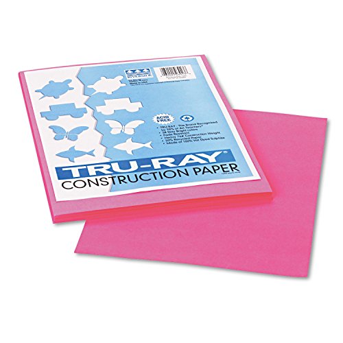 Pacon 103013 Tru-Ray Construction Paper, 76 lbs, 9 x 12, Shocking Pink, 50 Sheets/Pack