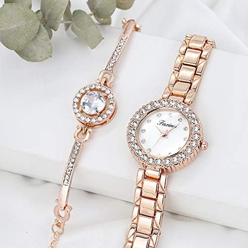 Clastyle Fashion Crystal Watch and Bracelet Set for Women Mother of