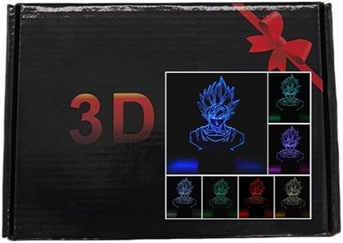 Luz nocturna LED de ilusión óptica 3D, lámpara de escritorio para niños y niñas, control táctil, 7 cambios de color, alimentada por USB, para