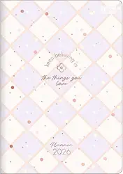 Tilibra - Planner Grampeado 17,8 x 25,4 cm Soho 90 G 2026 - Fundo Xadrez Lilás