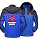 JJZXLQ Chaqueta de Invierno, Chaqueta Transpirable para Hombre Chubasquero Deportivo y de Ocio, Mitsubishi Impresión Más Terciopelo Espesamiento para mantenerte abrigado, Cortavientos para Hombre