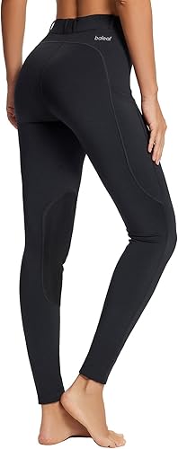 Miniatura 8 de BALEAF Pantalones de equitación para mujer pantalones ecuestres con parche en la rodilla mallas de equitación trabillas para cinturón con bolsillos